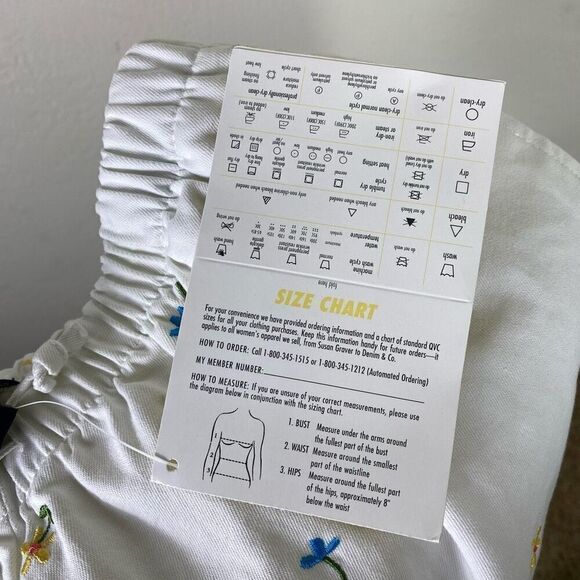 Denim & Co. White Denim Floral Embroidered High Rise Jeans Size M - Picture 6 of 7